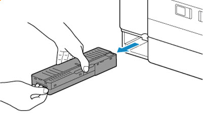 Hold the upper portion of the maintenance cartridge with your hands as shown