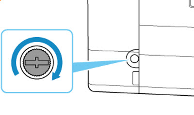 Insert the coin screw into the screw hole and turn it clockwise