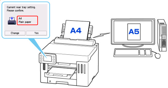 Paper setting mismatch between the computer and printer
