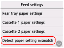 Tap Detect paper setting mismatch