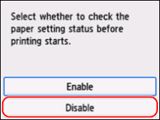 Tap Disable (outlined in red)