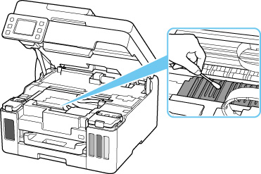 Wipe the protrusions inside the printer