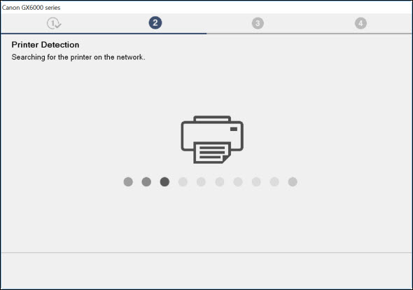 The installer will search for the printer on the network