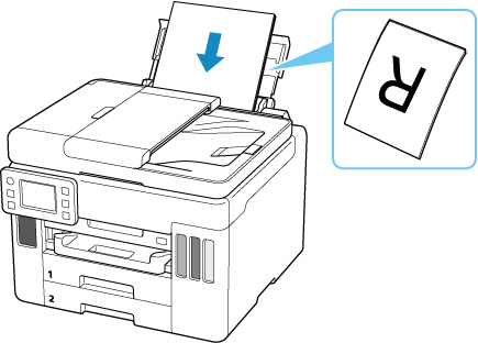 Load the paper stack with the print side facing up