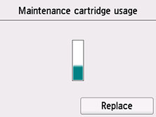 Maintenance cartridge usage screen