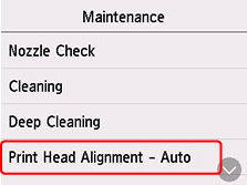 Select Print Head Alignment - Auto (outlined in red)