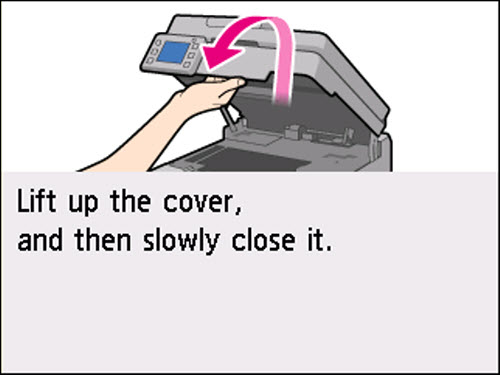 Lift the cover, then slowly close it