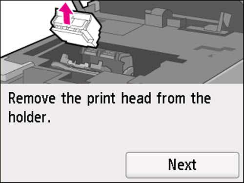 Figure: Remove the print head from the print head holder