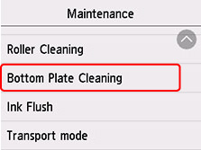 Select Bottom Plate Cleaning (outlined in red)