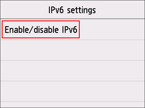 Tap Enable/disable IPv6 (outlined in red)