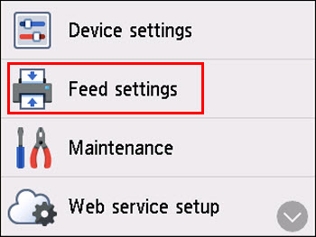 Tap Feed settings (outlined in red)