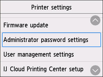 Select Administrator password settings