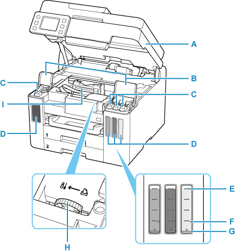 Figure: Inside view of the printer