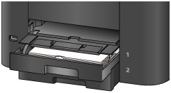 When paper larger than A4 or Letter-sized paper is loaded, the cassette will protrude past the paper output tray. Don't force the cassette any further into the printer