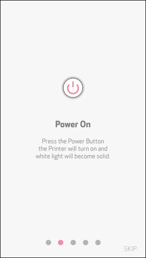 Press the power button on the printer