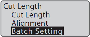 Batch Setting selected on screen