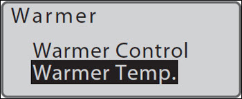 Select Warmer Temp