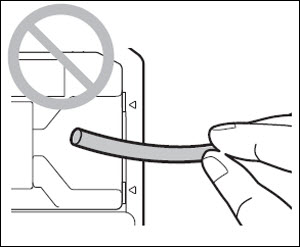 Do not insert the tube as shown here