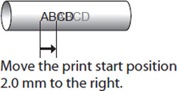 Print start position moved to the right