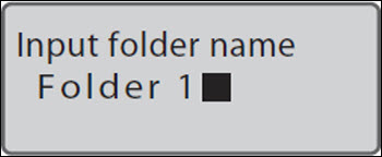Folder 1 shown on screen
