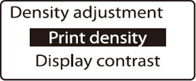 Density adjustment display