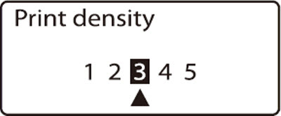 Print density selection display