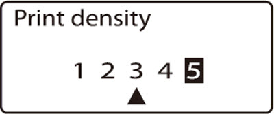 Print density 5 highlighted