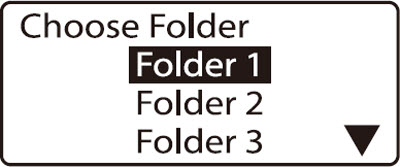 Folder selection display