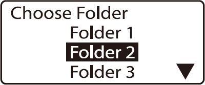 Choose folder display, Folder 2 selected