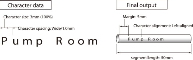 Example of 50 mm segment length print