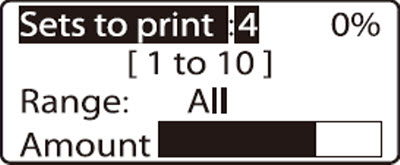 Sets to print and range setting display
