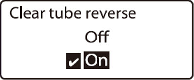 Clear tube reverse selection display