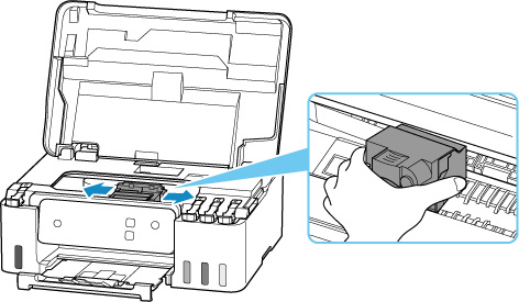 Hold the print head holder and slide it slowly to the far right or left