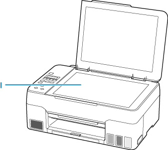 Figure: Front view of the printer with document cover opened