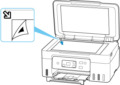 Place the alignment sheet face down, align the arrow on the sheet with the alignment mark on the printer