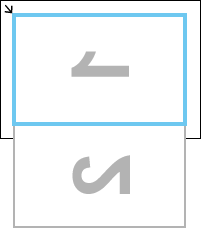 Align the upper corner of the left side of the item with the arrow