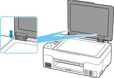 Fit both hinges (A) of the document cover into the holder (B) and insert both hinges of the document cover vertically as illustrated below