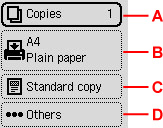 Figure: Copy settings screen