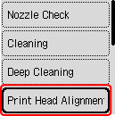 Print Head Alignment - Auto outlined in red