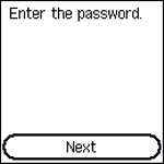Enter the password screen
