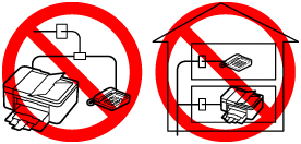 Do not connect fax devices and / or telephones in parallel