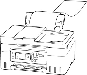 Figure: Long-length paper loaded in the printer
