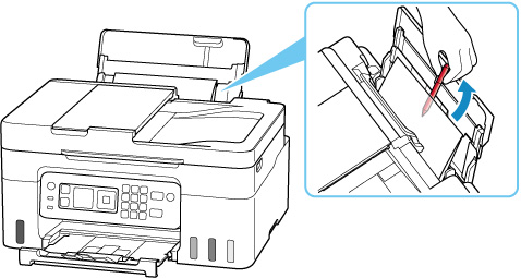 Reach between the paper and rear tray to remove any foreign objects