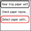 Select Detect paper setting mismatch (outlined in red) and press the OK button