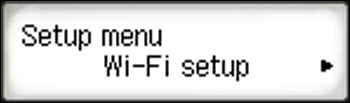 Wi-Fi setup is selected, press the OK button