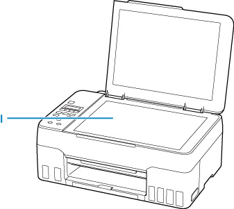 Figure: Front view of printer with document cover opened