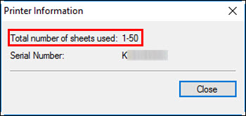 The total number of sheets used (outlined in red) is displayed
