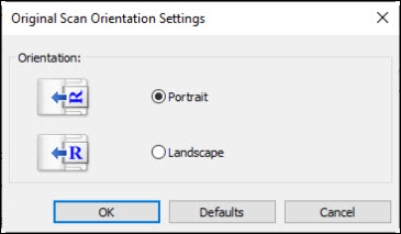 Select the orientation, then click OK