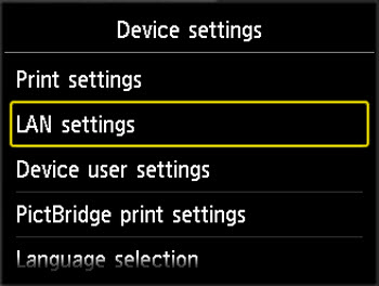Figure: Tap LAN settings on the touch screen