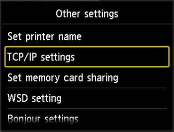 Figure: Tap TCP/IP settings on the touch screen